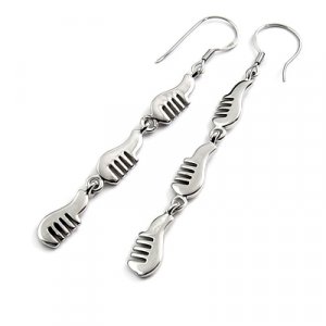 24442-sterling silver platium plated earring