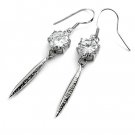 24443-sterling silver platium plated with rhinestoe  earring