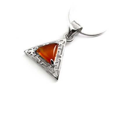 24449-sterling silver platium plated with agate pendant