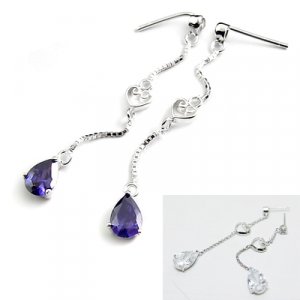 24522-sterling silver with  rhinestoe earring