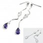 24522-sterling silver with  rhinestoe earring