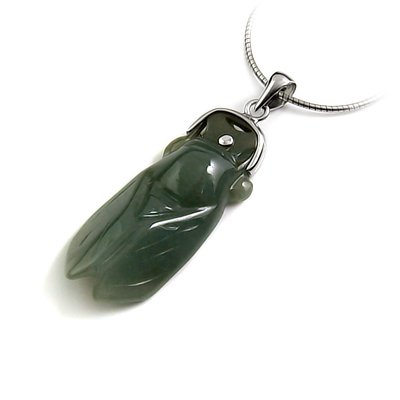 24656-Sterling silver with jade pendant