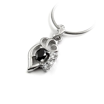 24666- Sterling silver with rhinestoe pendant