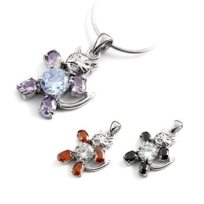 24679-Sterling silver with rhinestoe pendant