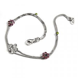 24708-sterling silver platium plated with rhinestoe bracelet