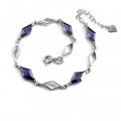 24711-sterling silver platium plated with rhinestoe bracelet