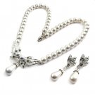 24778-alloy with artificail gemstone (necklace and earring)