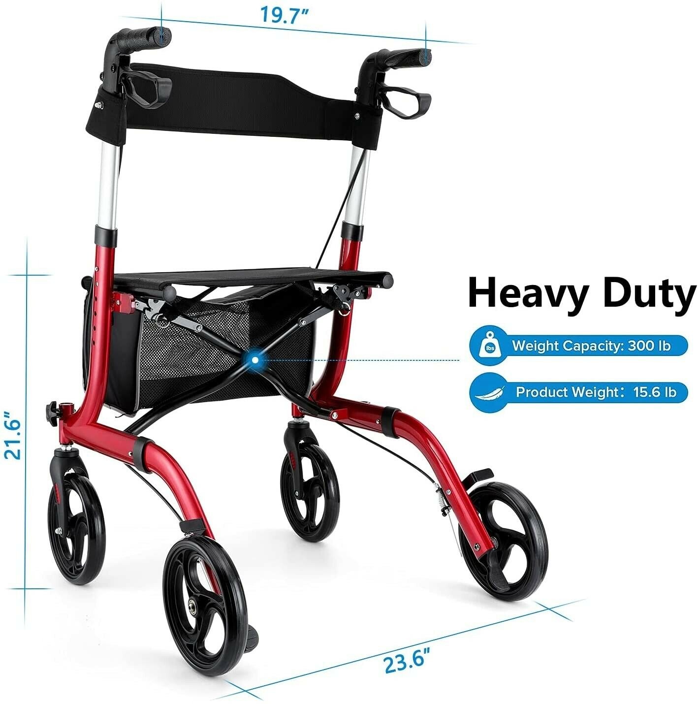 Healconnex Rollator Walkers for SeniorsFolding Rollator Walker with