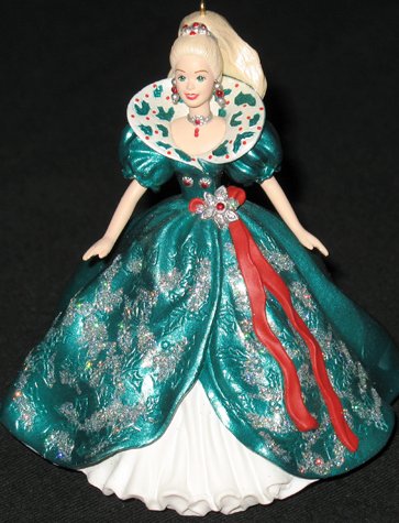 Holiday Barbie - Green/White dress ornament