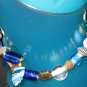 Blue seashell heart mermaid treasure--a memory wire bracelet