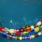 Golden lock and key on rainbow walk memory wire bracelet