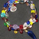 New age blue dolphin treasures--a memory wire bracelet