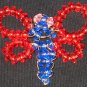 Red winged, pink eyed, Blue dragonfly beaded charm