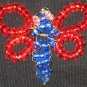 Red winged, pink eyed, Blue dragonfly beaded charm