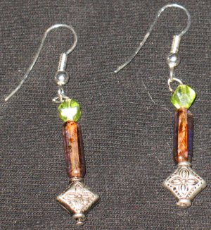 Lime Sand Genie Dangle Earrings