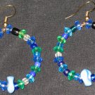 Sea Blue Age hoop dangling earrings