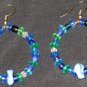 Sea Blue Age hoop dangling earrings