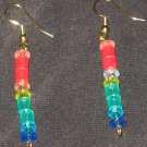 Rainbow Stick Sparkly dangle earrings
