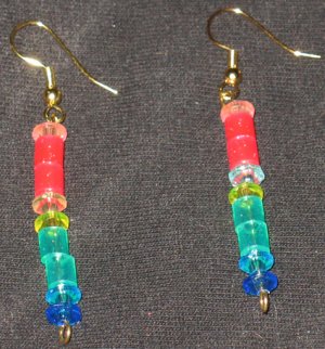 Rainbow Stick Sparkly dangle earrings