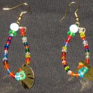 Colorful mermaid tail dangling hoop earrings