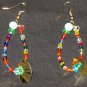 Colorful mermaid tail dangling hoop earrings