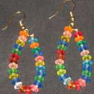 Hawaiian Rainbow fruitloop dangling hoop earrings