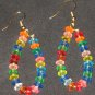 Hawaiian Rainbow fruitloop dangling hoop earrings