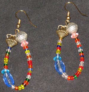 Misfit retro age dangling hoop earrings