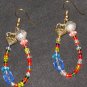 Misfit retro age dangling hoop earrings