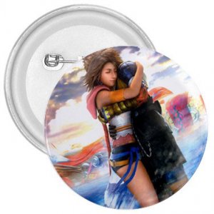Yuna and Tidus hug--ffx/ff10-2.25 in. Button