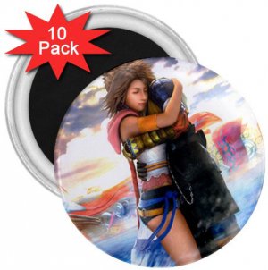 Yuna and Tidus hug--ffx/ff10--10-3 inch magnets