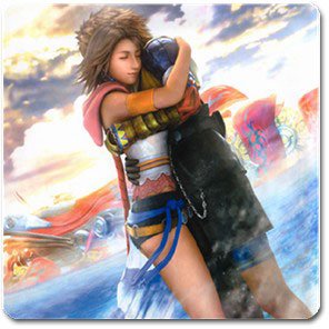 Yuna and Tidus hug--ffx/ff10-Square Magnet