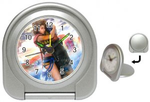 Yuna--Tidus--ffx/ff10- silver Travel Alarm Clock