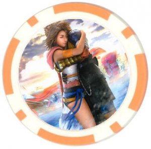 Yuna-Tidus--ffx/ff10--10 orange Poker Chip Card Guards