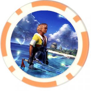 Warrior Tidus--ffx/ff10--orange Poker Chip Card Guard