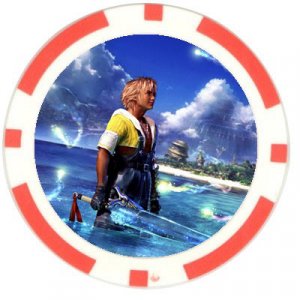 Warrior Tidus--ffx/ff10--10 red Poker Chip Card Guard
