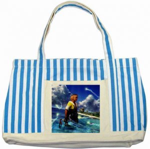 Warrior Tidus ffx/ff10--Striped Blue Tote Bag