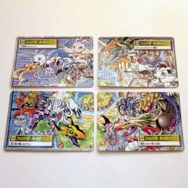 Bandai Japanese Digital Monster / Digimon Pendulum Ver 2 Nature Spirits Pukumon 4pc Card Set