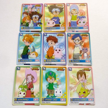 Bandai Japanese Digimon Adventure 9pc Card Set Digidestined Chosen Children Hikari Takeru