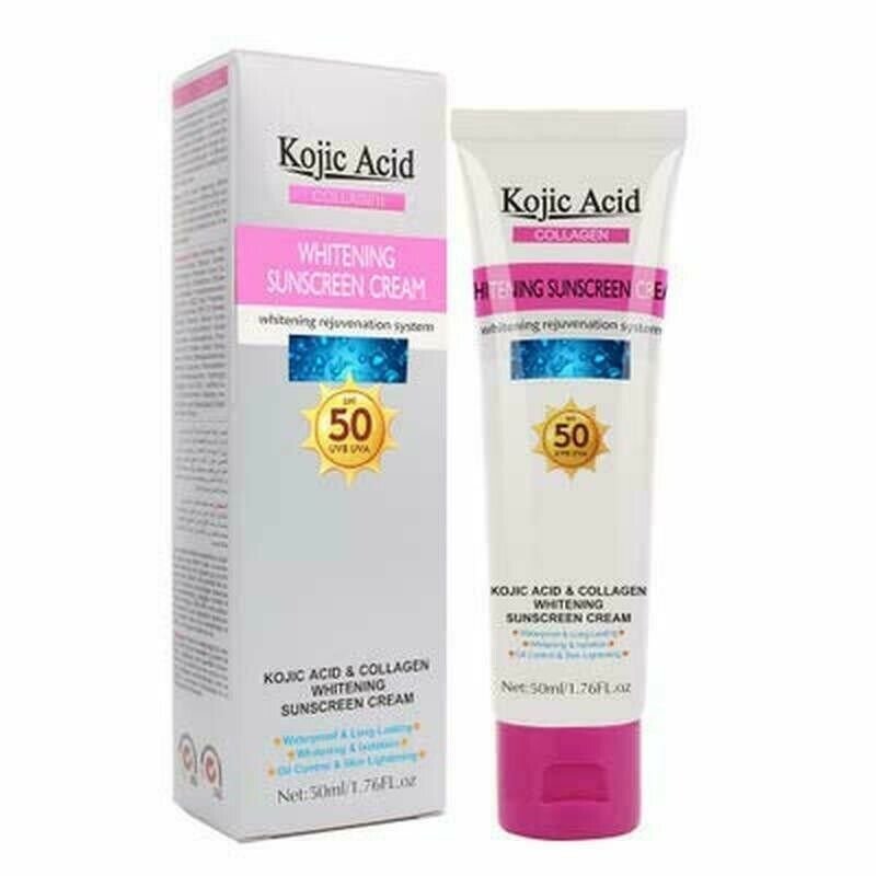 Kojic Acid Collagen SPF 50 Sunscreen Broad Spectrum Sunblock Makeup BB Cream