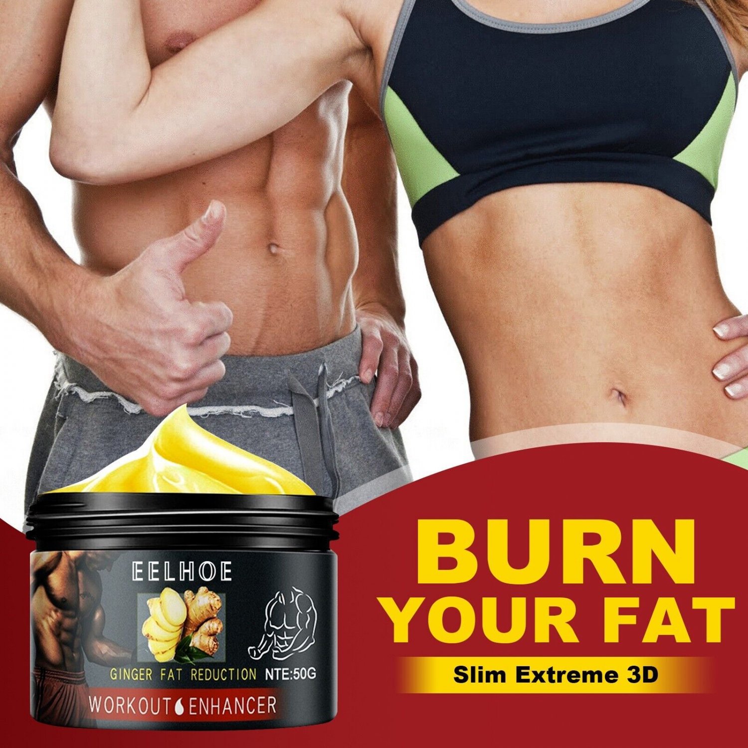 Crema Quema Grasa De Abdomen Gel Reductor Abdominal Reductora Mujer Hombre