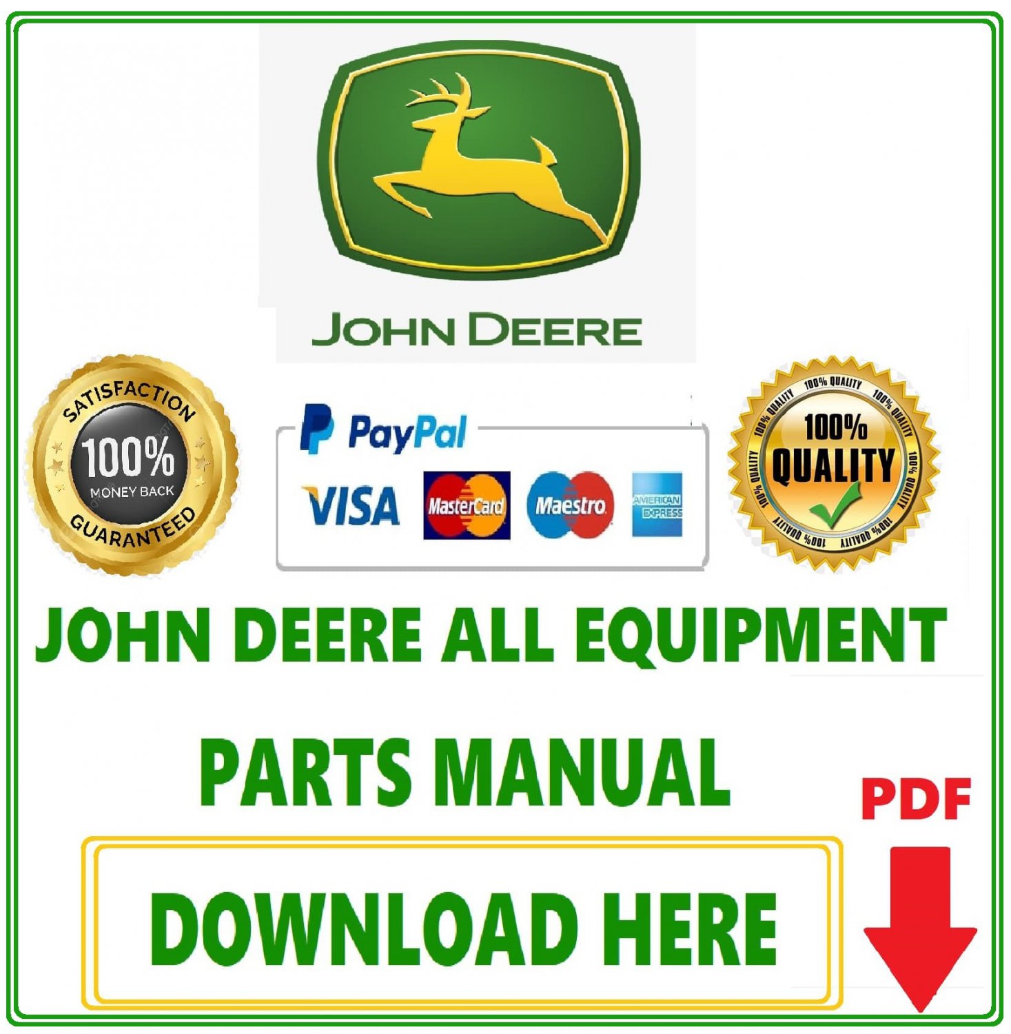 John Deere 290D Excavator Parts Catalog Manual Download PDF-PC2279