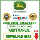 John Deere 870GLC Excavator Parts Catalog Manual Pdf (PIN: 1FF870GX_ _F890001- )-PC11380