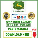 John Deere 184 G-tier, Gen-A Loader Parts Catalog Manual Download Pdf-PC15470