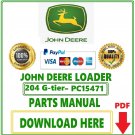 John Deere 204 G-tier, Gen-A Loader Parts Catalog Manual Download Pdf-PC15471