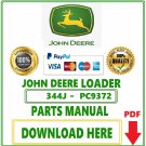 John Deere 344J Loader Parts Catalog Manual Download Pdf-PC9372