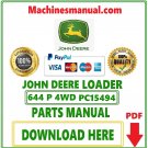John Deere 644 P 4WD Loader Parts Catalog Manual Download Pdf-PC15494