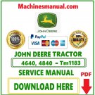 John Deere 4640, 4840 Tractor Technical Service Manual Download Pdf-Tm1183