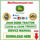 John Deere LX280, LX280AWS, LX289 Lawn Tractor Technical Service Manual Download Pdf-TM2046