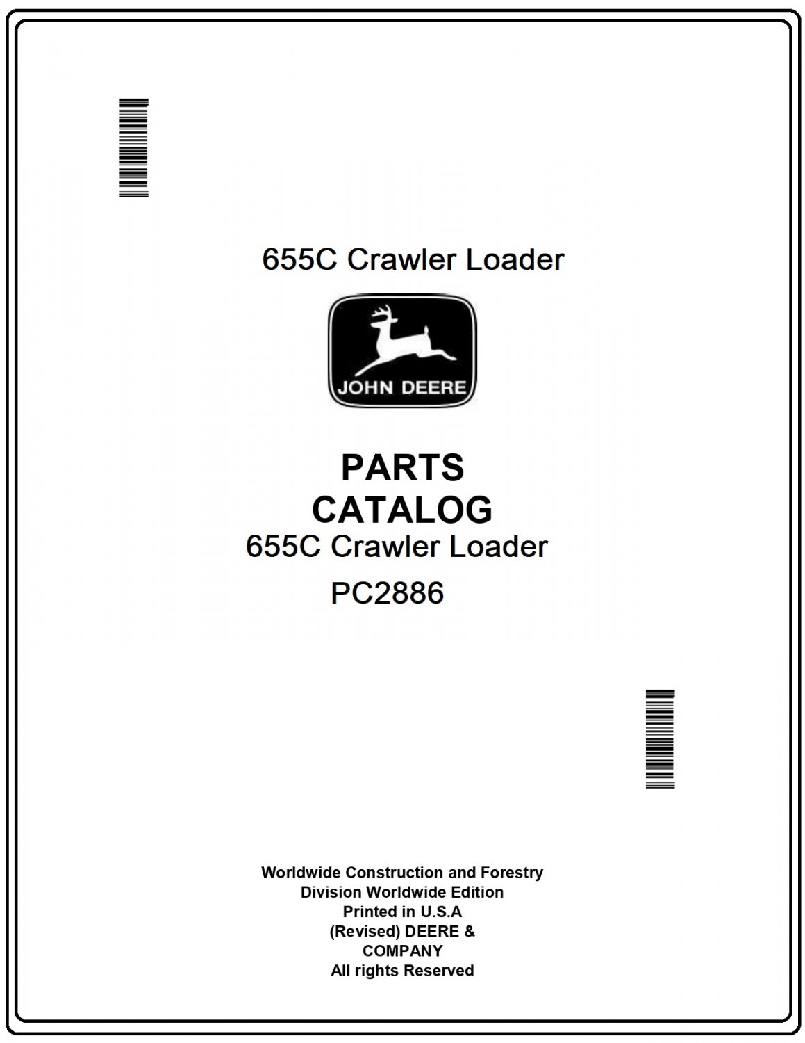 John Deere 655C Crawler Loader Parts Catalog Manual Download Pdf (Worldwide Edition)-PC2886